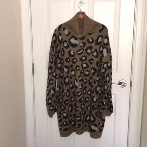 Chunky Cheetah Sweater Dress
